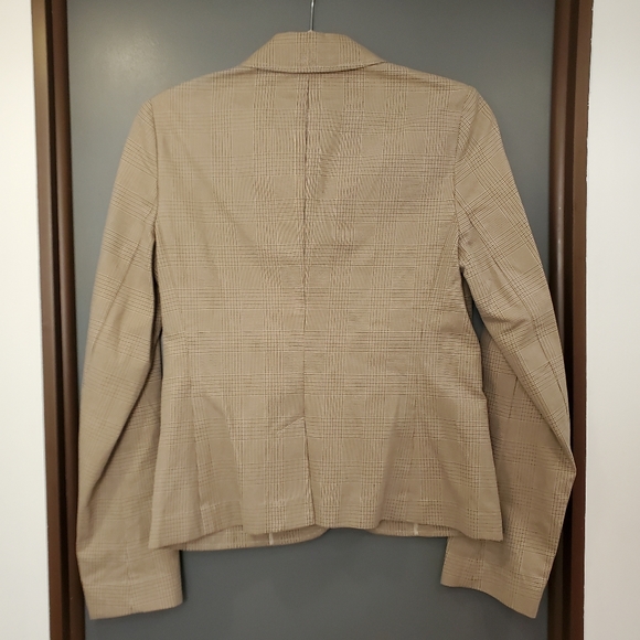 Theory Brown and Tan Plaid Blazer 6 - Picture 2 of 6